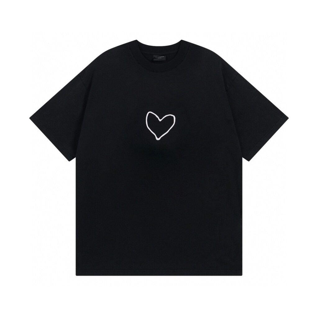 【BALENCIAGA 2025 SS Valentine's Limited】Distressed Logo Print T-Shirt | 260GSM Custom Cotton | 1:1 Luxury Replica | Washed & Aged Finish | Original Neckline
