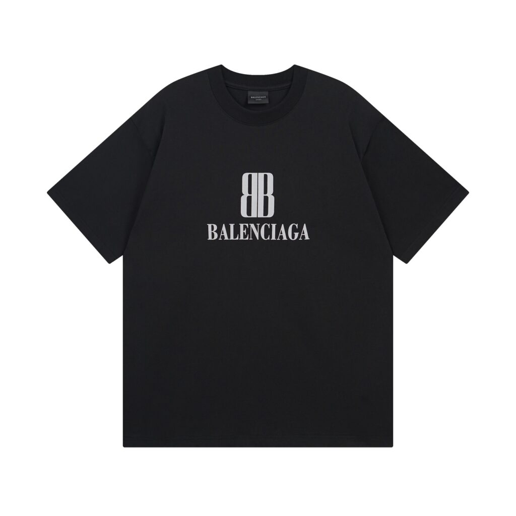 BALENCIAGA 2025SS Logo Print Tee | 260GSM Custom Cotton | Eco-Friendly Printing | Luxury Replica