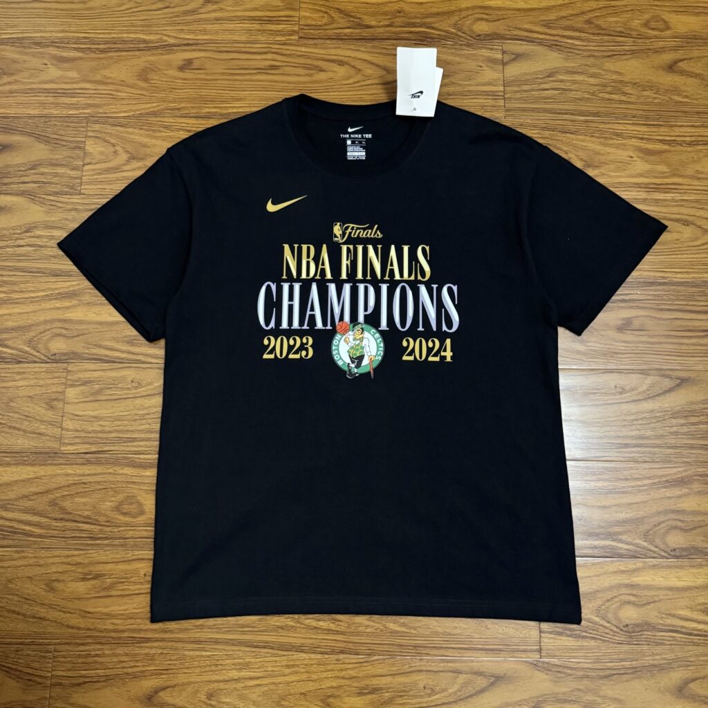 Nike x NBA Boston Celtics 2024 Championship Signed T-Shirt – Limited Edition Player Autograph Design (Black) | 260GSM Premium Cotton