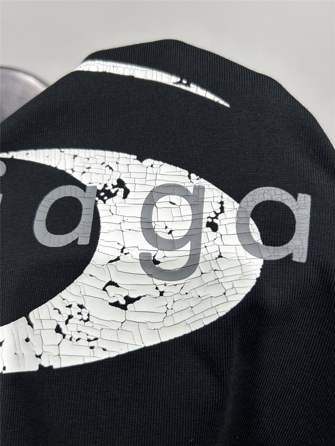 Balenciaga Distressed Lettering T-Shirt 2025 | 290GSM Luxury Cotton | Crack Print | Boutique 1:1 Replica - Image 9