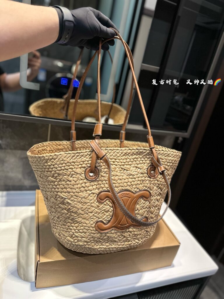 Celine Straw Tote Bag - Beach Vacation Woven Bag (28*18*25cm)