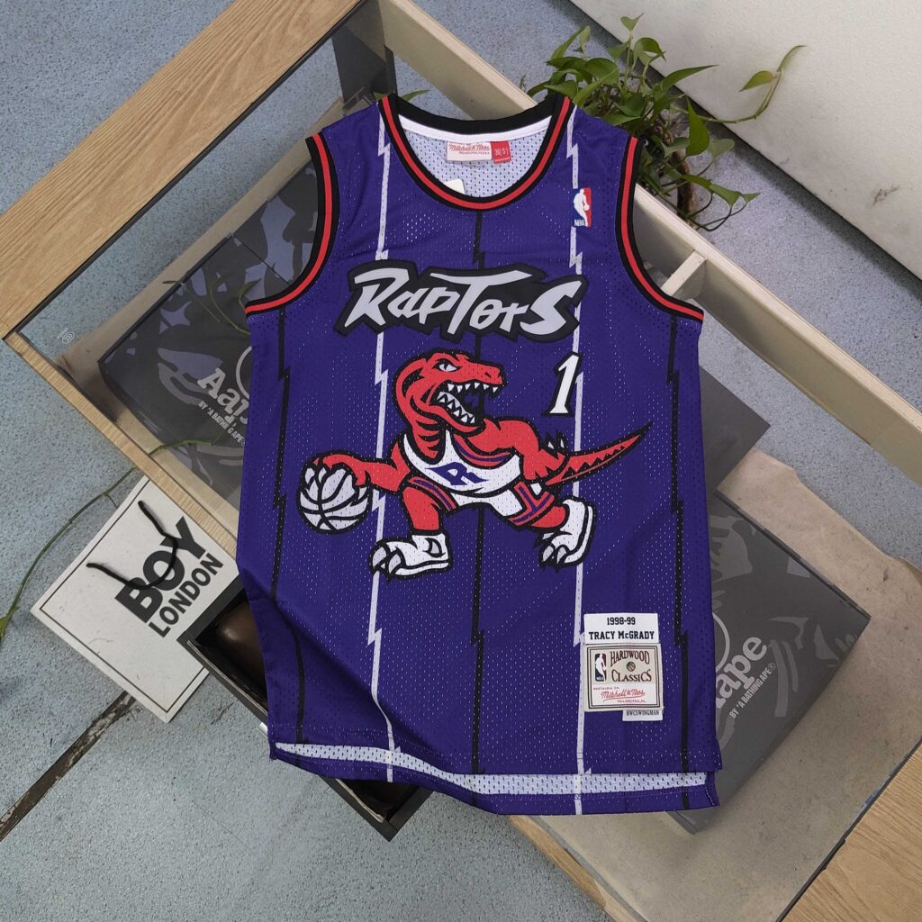 Nike NBA Toronto Raptors Tracy McGrady Jersey #1 | 2025 Retro Limited Edition | 3D Dinosaur Embroidery | Purple/Black | S-XXL