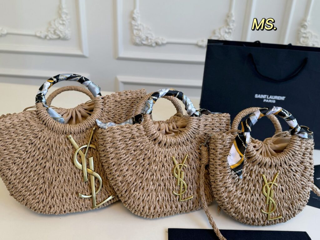 YSL New Straw Basket Bag - Vacation Style (Large 35×28/Medium 28×20/Small 21×19)