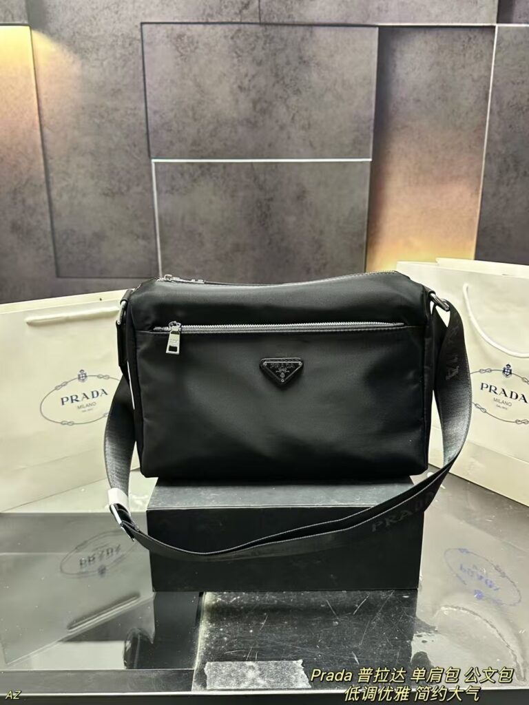Prada Shoulder Briefcase (33×24cm) - Saffiano Leather, Spacious Work Bag