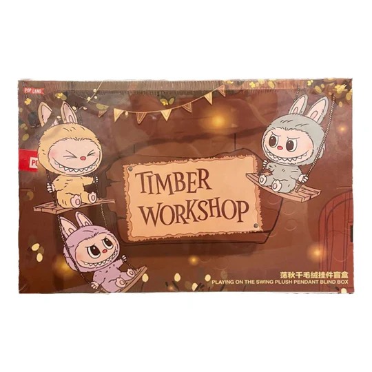 Pop Mart Labubu The Monsters Timber Workshop Playing on the Swing Pendant Pop Land Exclusive Sealed Case (6 Blind Boxes)
