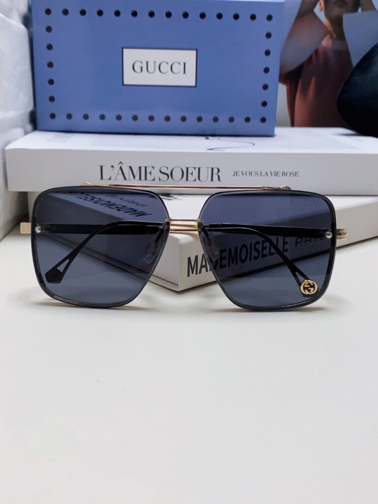 【GUCCI】2025 Double-Bridge Sunglasses丨Metal Edge Design丨Men's Aviator Style