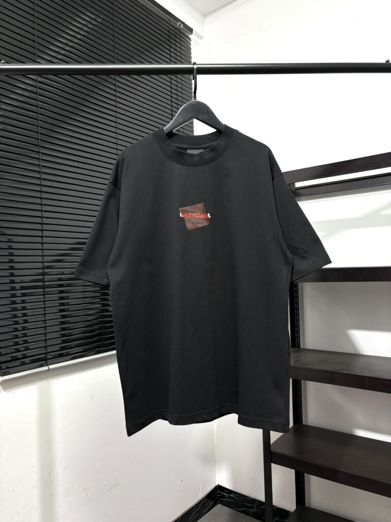 Balenciaga Tape Lettering T-Shirt 2025 | 290GSM Heavy Cotton | Lightning Print | Boutique 1:1 Replica