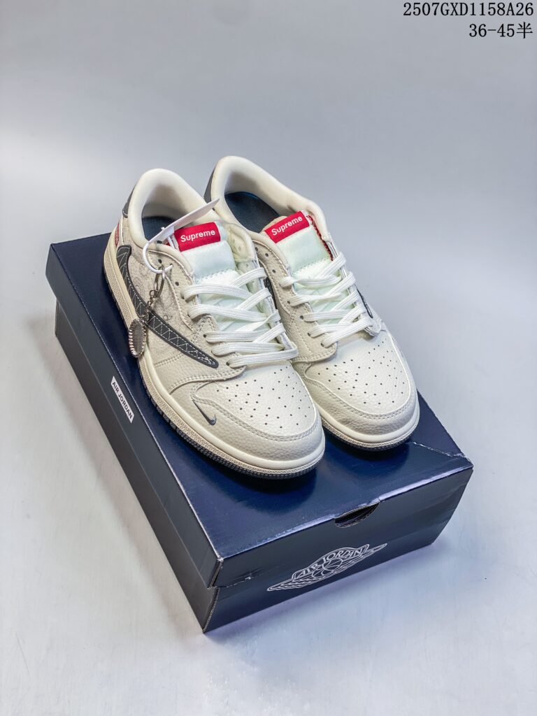 Dior x Travis Scott x Air Jordan 1 Low "Ivory Green Reverse Swoosh" - 1:1 Premium Replica | US 4.5-12
