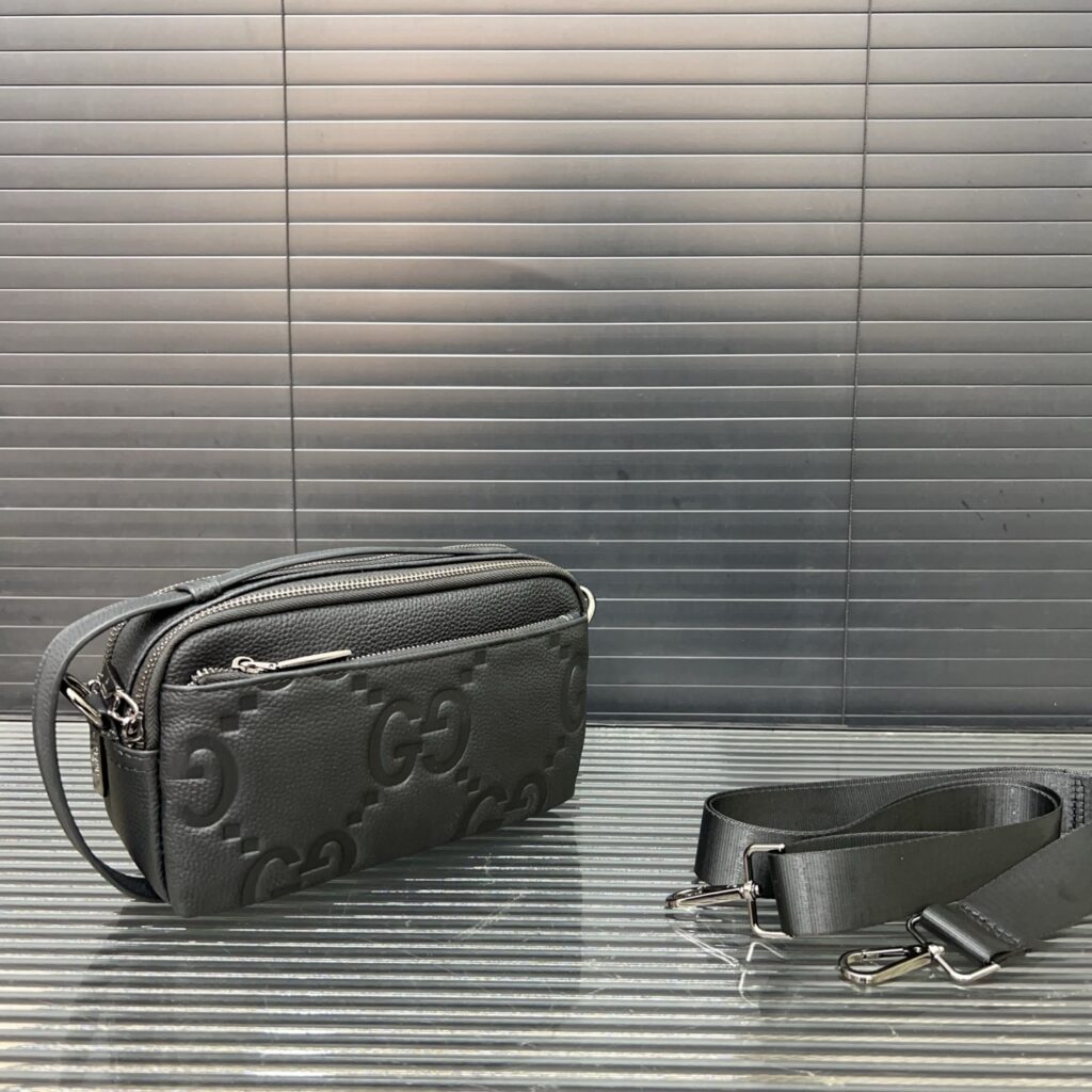 GUCCI GG Embossed Men's Leather Clutch (26×15cm)