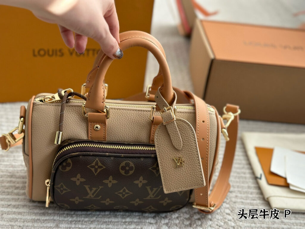 Louis Vuitton Keepall Pillow Bag - Premium Cowhide Leather (24x15cm) | Full Packaging Set