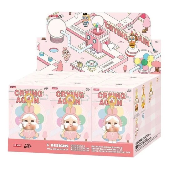 Pop Mart CryBaby Crying Again Pendant Sealed Case (6 Blind Boxes)