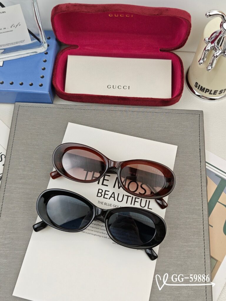 GUCCI 2025 Spring Retro Round Polarized Sunglasses | TR90 Ultra-Light Frame | Model G9755