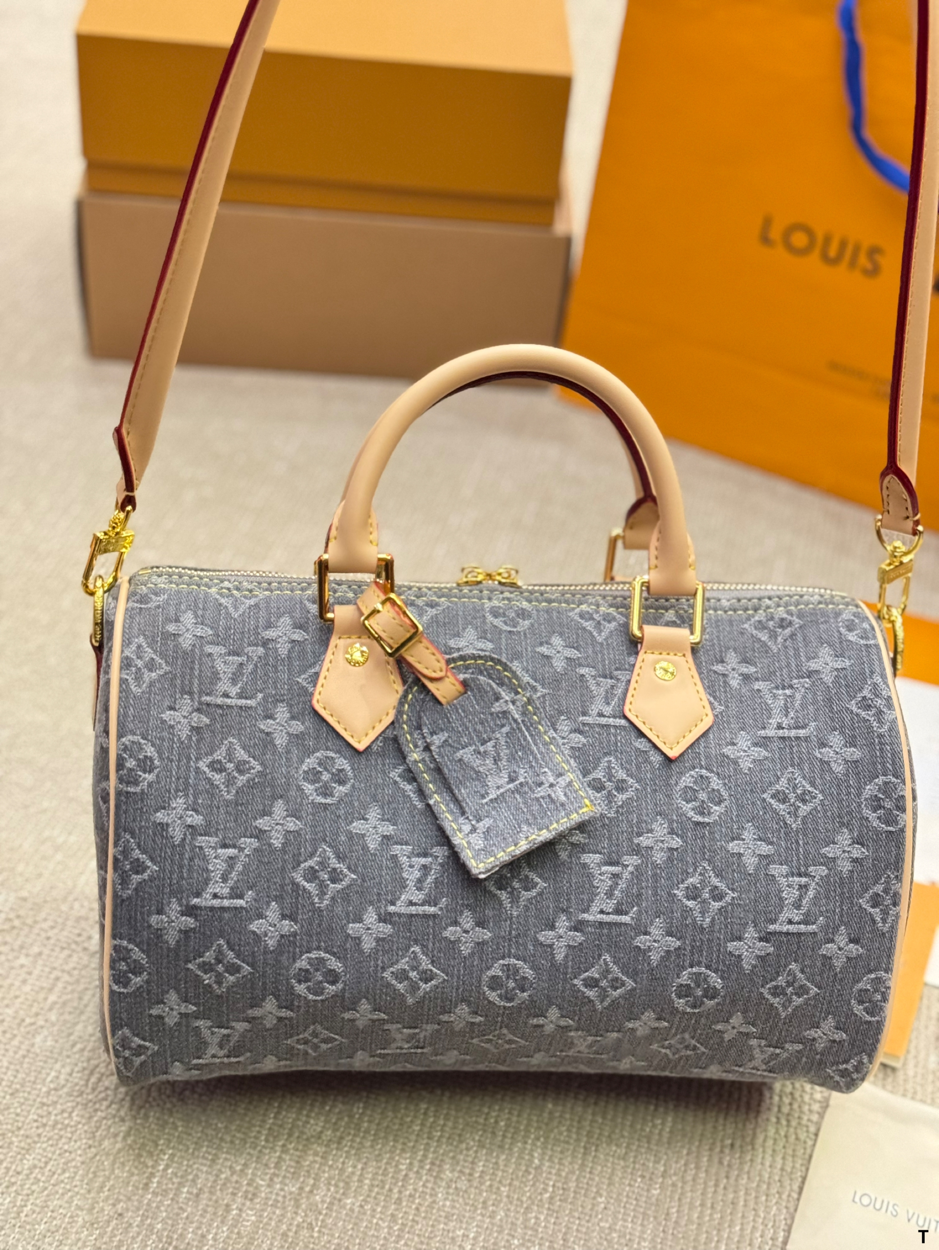 Louis Vuitton Speedy 30 Pillow Bag in Denim (30×19cm) - Image 4