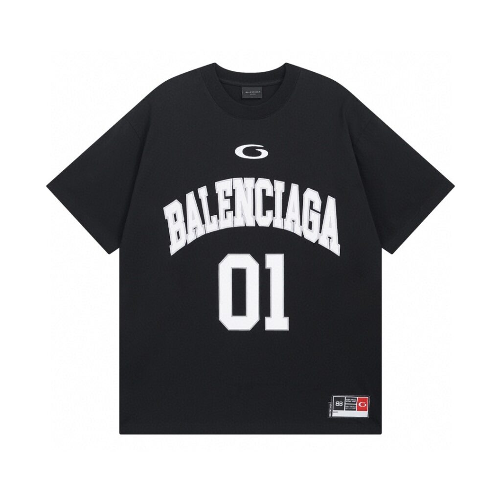 BALENCIAGA 2025 SS Basketball Jersey Tee | 260G Pro Cotton | Embroidery + HD Print | Oversized Athleisure