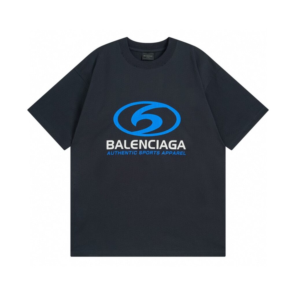 BALENCIAGA 2025 SS Cracked Logo Vintage Wash T-Shirt | 260G Heavyweight Cotton | Distressed Print | Oversized Streetwear